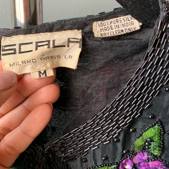 VTG 80s Scala Bead + Sequin Bolero Jacket - Picture 11 of 14